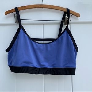 ADORE ME | PLUS 0X | strappy bikini top / bathing suit top blue and black